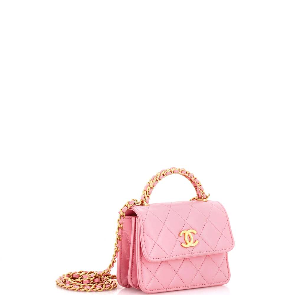 Chanel Woven Top Handle Cc Flap Clutch #242822C41B - Picture 2 of 6